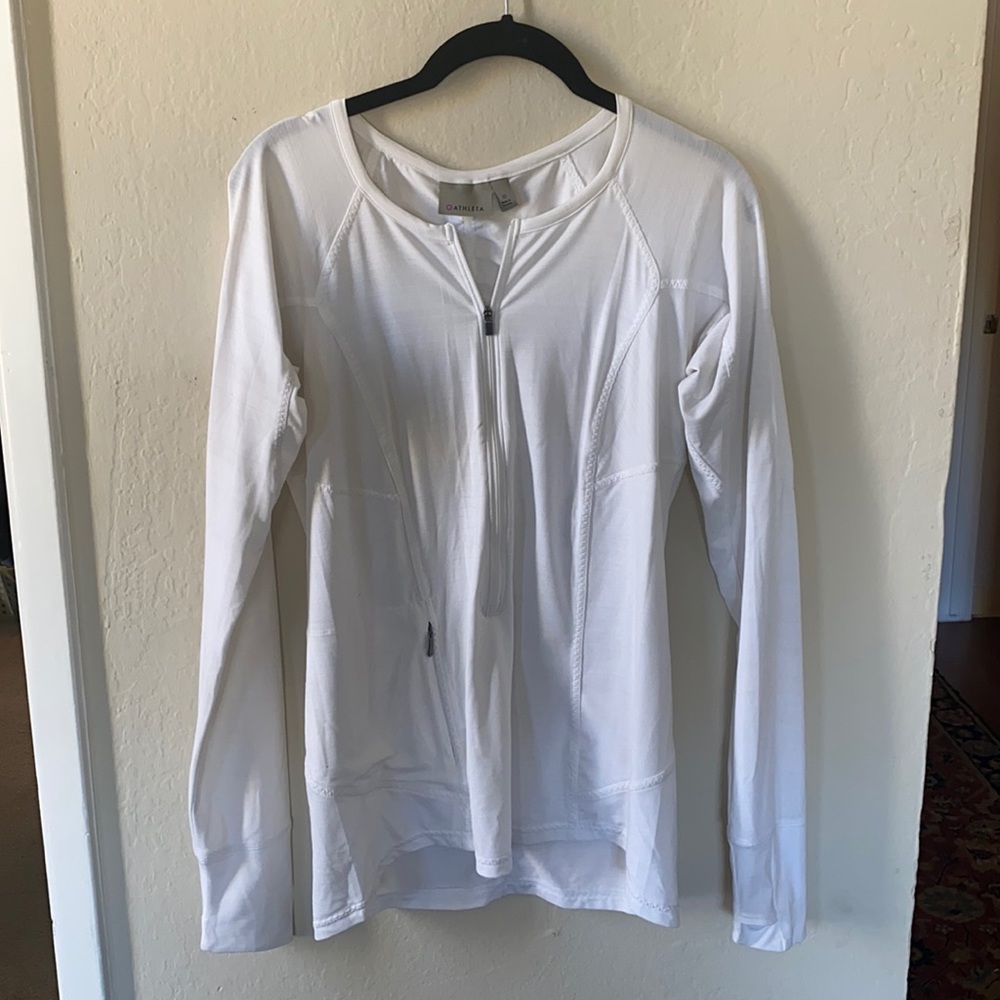 Athleta long sleeve white top